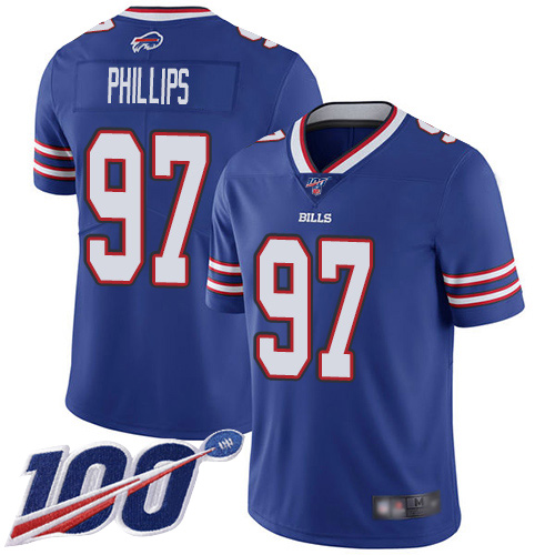 Men Buffalo Bills #97 Jordan Phillips Royal Blue Team Color Vapor Untouchable Limited Player 100th Season NFL Jersey->women nfl jersey->Women Jersey